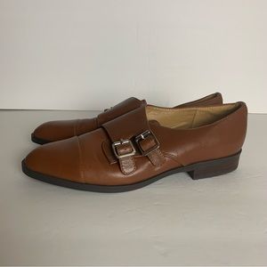 MARC FISHER TAN LEATHER LOAFERS